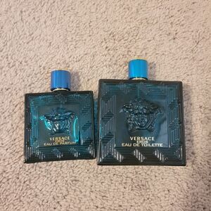 Empty Versace Eros Eau de Toilette and Eau de Parfum Set - Blue